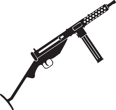 Vector illustration of guns and bullets showing pistols, rifles, shotguns and automatic firearms isolated on white background