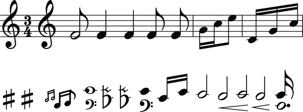 Musical score excerpt with treble and bass clef