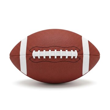 Three-dimensional pixel art model of an american football isolated on transparent background