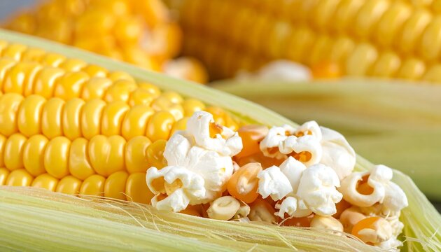 Delicious corn on the cob kernels.