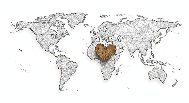 World map with highlighted middle east region