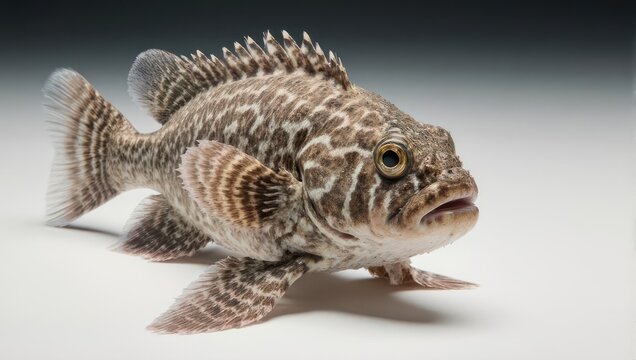 Unique Rockmover Wrasse Fish with Intricate Patterns and Texture.