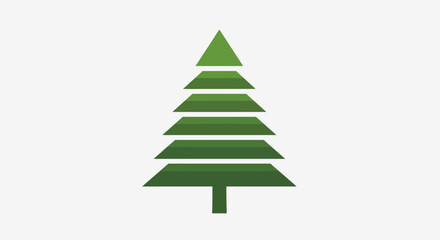 Obraz premium Green Christmas tree, eco friendly symbol, minimalist icon, vector graphic