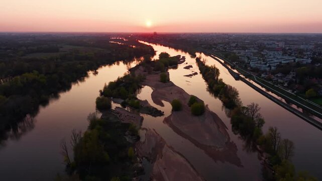 LOIRE VALLEY - ORLEANS - DRONE - SUNSET