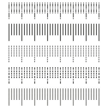 Measurement scale set. Ruler line symbol. Vector metric detail. Tool gauge focus. Manual vector only. No autotrace used.