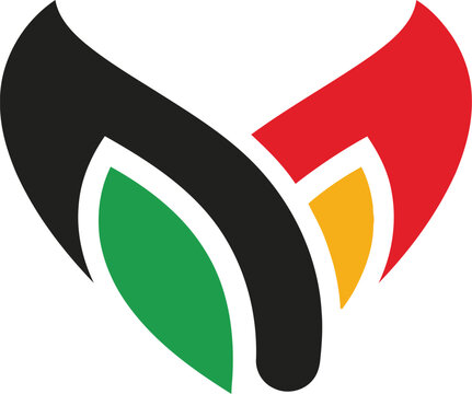 Black green red yellow logo symbol.