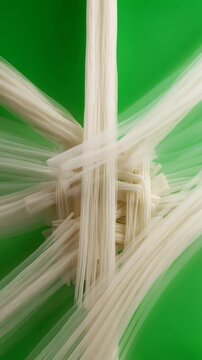 Close-up of tied white fibers.