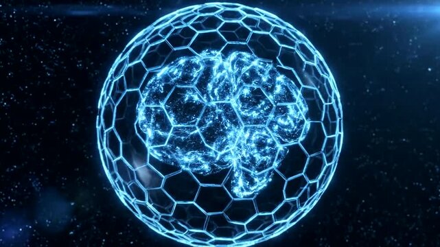C60 molecule structure in space.