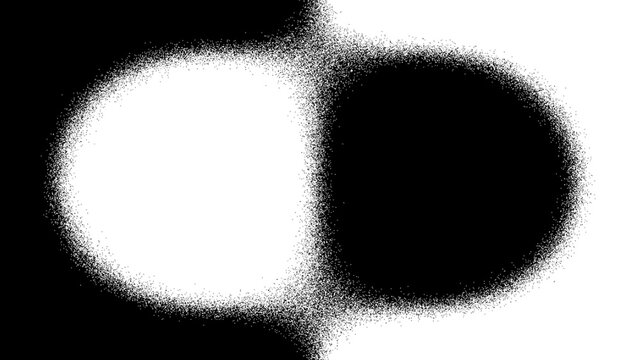 Abstract black and white circles with soft edges representing duality and contrast ideal for graphic design backgrounds and conceptual art vector illustration