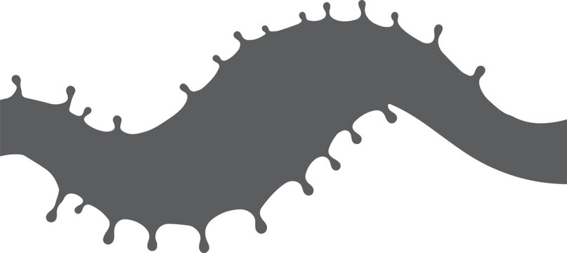 Dark gray splatter wave on white background