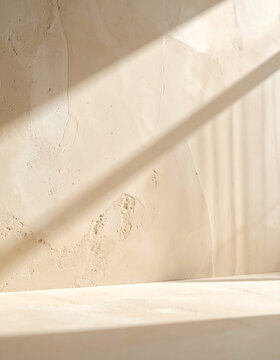 Warm sand micro-cement texture: Hand-applied porous plaster surface in earth tones for organic modern interior design and architectural backgrounds