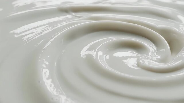 Abstract milk swirl forming smooth waves