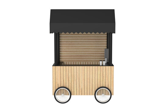 small coffee cart isolated on white background. 3d illustration