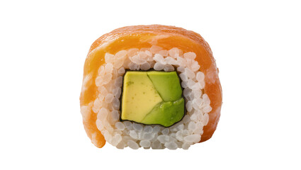 Salmon Avocado Maki Sushi Roll with Sesame Seeds © Michal