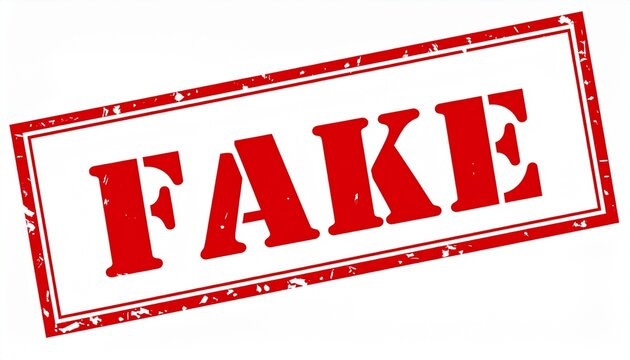 Bold Red &ldquo;FAKE&rdquo; Stamp Graphic &ndash; Counterfeit & False Label