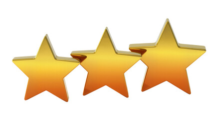Fototapeta premium Shiny golden star rating icons in a row