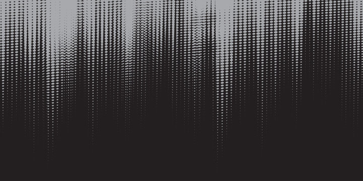 Abstract Halftone Waveform Background With Vertical Dots, Digital Equalizer and Monochrome Texture