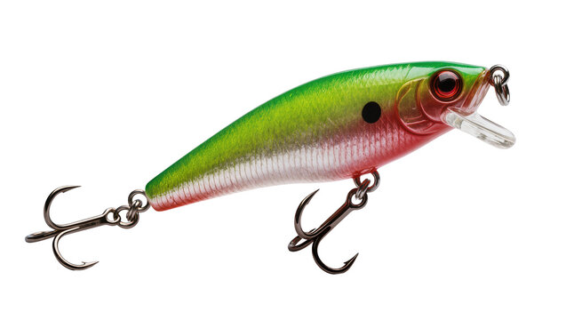Green pink silver lure fishing bait with hooks and swivel