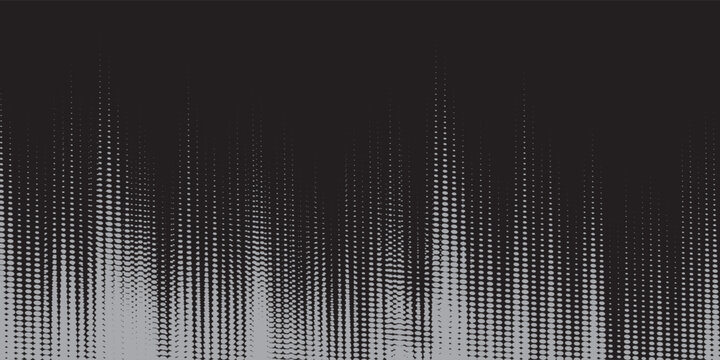 Abstract Halftone Waveform Background With Vertical Dots, Digital Equalizer and Monochrome Texture