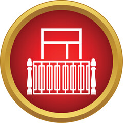 Obraz premium Balcony icon displaying building exterior architecture concept