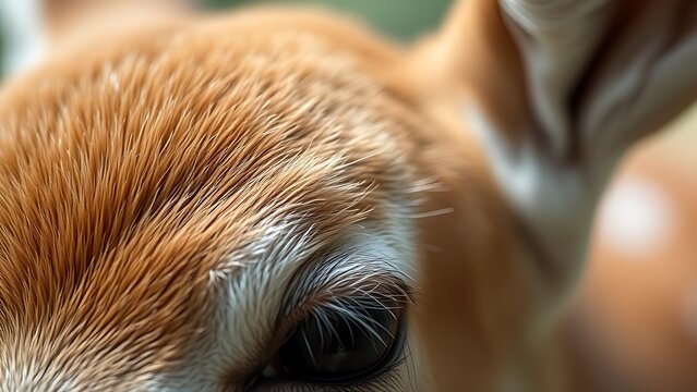 Extreme close-up of a fawn's soft fur, resembling fine nubuck leather.