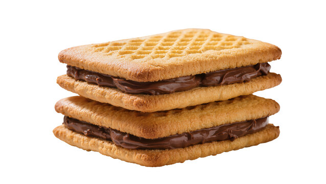 Stacked Chocolate Cream Wafer Cookies with Rich Cream Filling