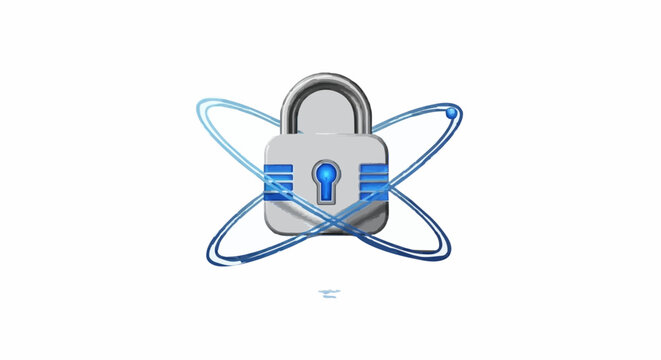 Dynamic digital padlock icon symbolizing robust cybersecurity measures and secure data protection in a connected world, emphasizing privacy and network integrity