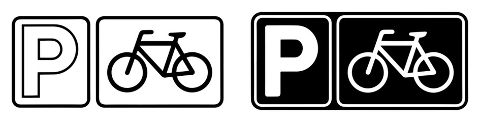 bicycle parking icon flat vector design © vectomix