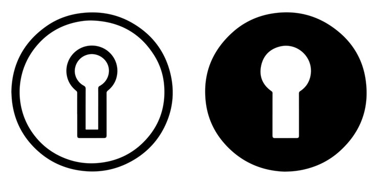 keyhole icon outline filled vector