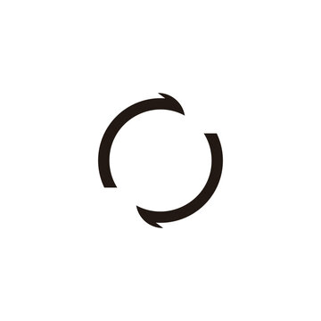 rotate refresh arrow geometric exchange logo icon vector
