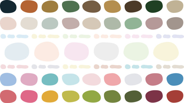 カラフル配色セット/ラフな楕円フレーム