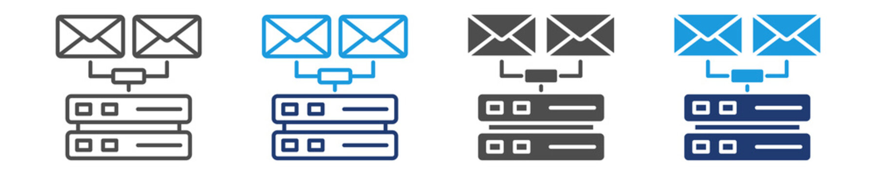 email hosting icon set multiple style