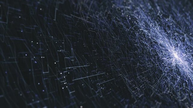 Digital Futuristic Hitech Lan,dscape Loop
Abstract digital technology background of lines and particles patterns zooming in with ambient occlusion and depth of field in a seamless loop