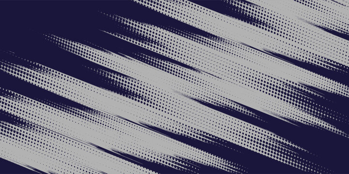 Abstract Diagonal Halftone Stripes Background With Retro Grunge Texture in Navy and Gray