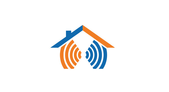 Modern Home Connectivity - Wireless Signal Strength Illustration.