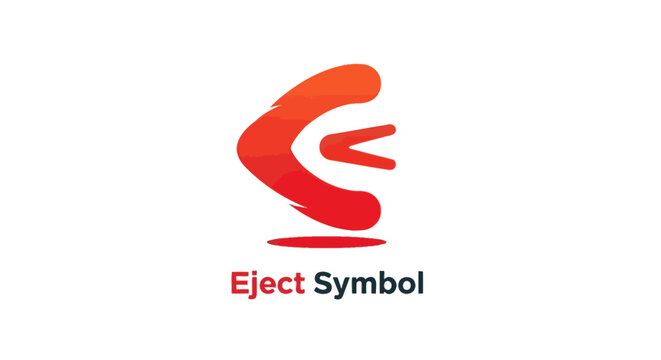 Modern Eject Symbol Graphic Design on White Background.