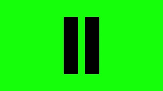 Great pause icon animation for videos and apps with green screen background.