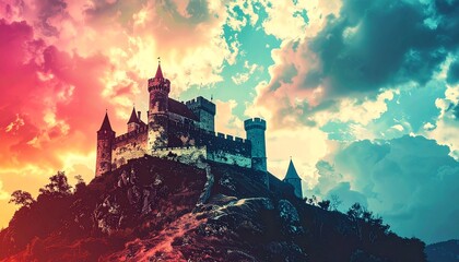 Fototapeta premium A majestic castle on a hill.