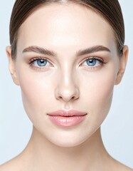 Fototapeta premium Close-up of a 20-year-old beautiful caucasian woman's face