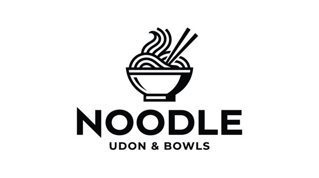 Noodle Udon and Bowls Logo Design.
