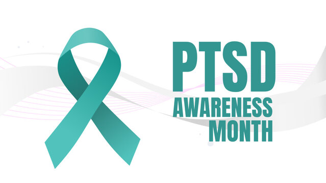 Posttraumatic Stress Disorder or PTSD Awareness Month - - baner, poster, card - vector illustration