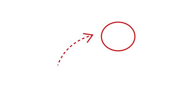 animated highlight circle with curved arrow pointer ui focus animation 4k.