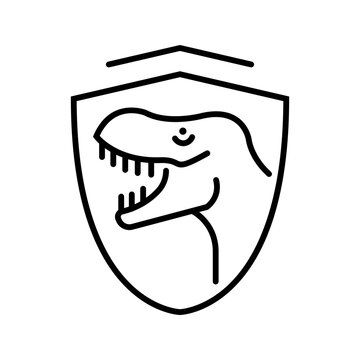 Security company icon. Business and security company line symbol. Black and white.