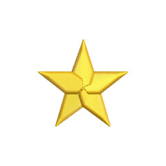 Obraz premium Golden star embroidered with fine, textured thread