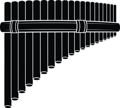 Black Pan Flute Musical Instrument Silhouette sound