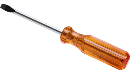 Fototapeta premium Orange plastic screwdriver with silver metal blade