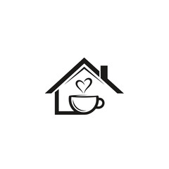Naklejka premium Minimalist home coffee house logo design.