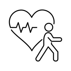 Martial arts fitness icon. Healthcare and fitness line symbol. Black and white. © M.Style