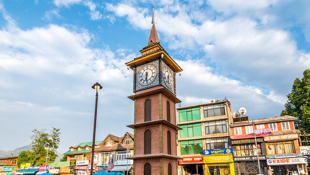 Clock Tower at Lal Chowk in Srinagar also called The Ghanta Ghar is one of the main tourist attractions in Jammu and Kashmir, India
