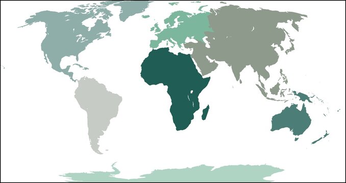 Minimalist world map illustration with muted color palette. Flat design emphasizes geographic focus and global context from a clean top-down perspective.
